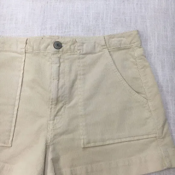 American Eagle Corduroy Shorts 12 Retro High Waist Stretch Beach Festival Boho - Picture 9 of 13